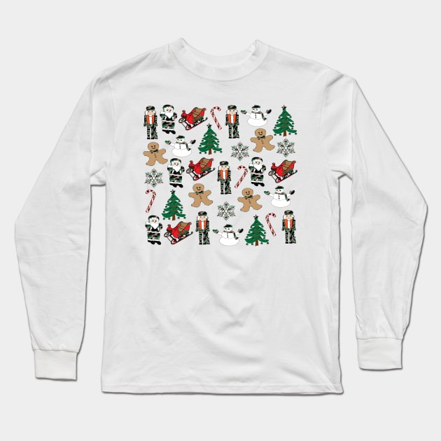 Holiday pattern, design, camouflage, Camo, Christmas Long Sleeve T-Shirt by sandyo2ly